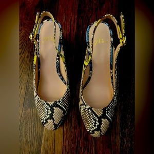 J. Crew Slingback Sage Pump sz 7 Mixed Snake L0314